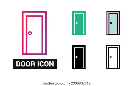 Ilustración de vectores de conjunto de iconos de la puerta