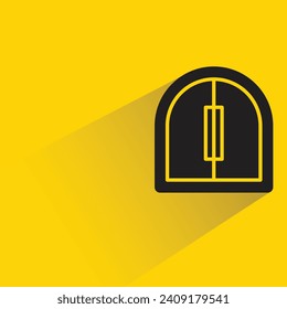 door icon with shadow on yellow background