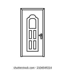 icono de la puerta. Señal de la puerta, aislada. Diseño plano. ilustración vectorial