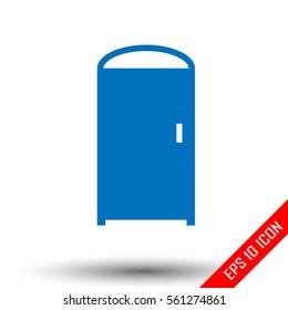 Door icon. Simple flat logo of closed door on white background. Vector illustration.