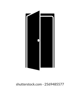 door icon, simple flat style, logo sign symbol vector illustration pictogram, isolated on white for mobile app