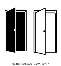 door icon, simple flat style, logo sign symbol vector illustration pictogram, isolated on white for mobile app