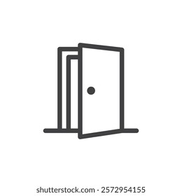 door icon Simple outline vector logo