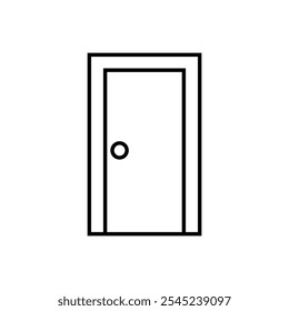 Icono de puerta Juego de Arte vectorial de línea delgada individual