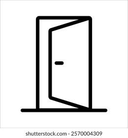 Door icon in solid and stroke style on white background