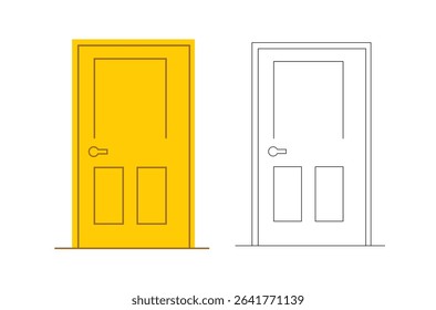 Door icon in solid and stroke style.