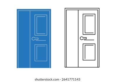 Door icon in solid and stroke style.