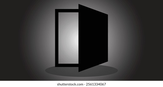 Door icon in solid. Door Icon in trendy flat style isolated on grey background. Open door symbol. Exit or entry Door Icon Isolated. Vector illustration