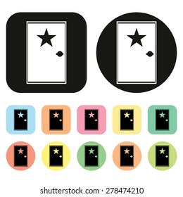 Door icon. star icon. entrance icon.