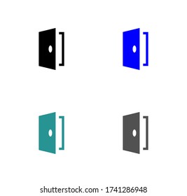 diseño plano de la ilustración vectorial de la marca de la puerta.