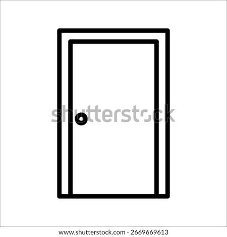 Door Icon. Symbol isolated white background. vector illustration. color editable.