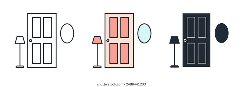 Door Icon symbol vector illustration isolated on white background