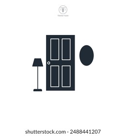 Icono de puerta Ilustración vectorial aislada sobre fondo blanco