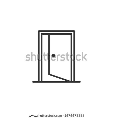 Door icon template color editable. Door symbol vector sign isolated on white background. 