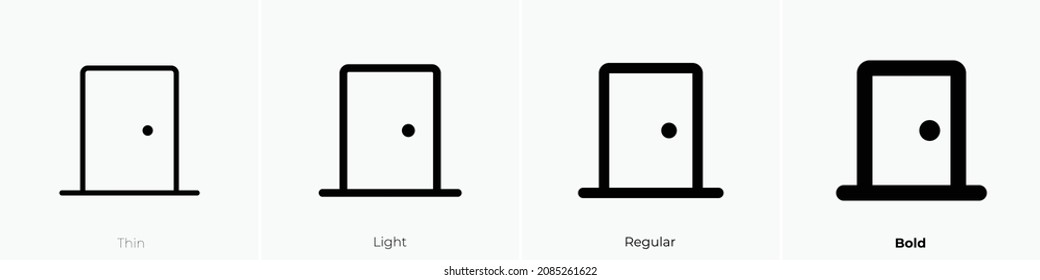 door icon. Thin, Light Regular And Bold style design isolated on white background