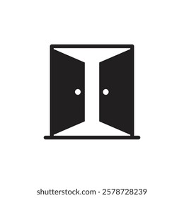 Door icon Thin line art collection