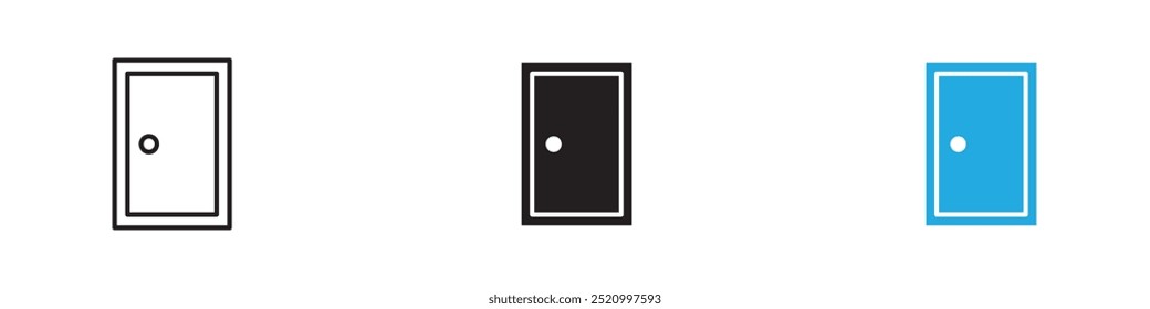 Ilustração da linha fina do ícone da porta