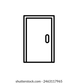 Door icon in thin line style. Vector illustration graphic design