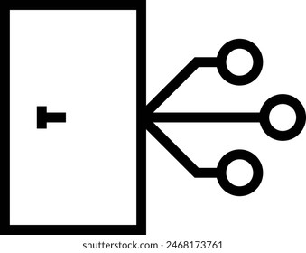 door icon. Thin linear style design isolated on white background