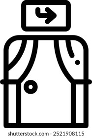 ícone da porta. Design De Estilo Linear Fino Isolado Em Plano De Fundo Branco