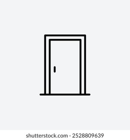 Ícone de porta na árvore de diferentes tamanhos de traçado de linha.