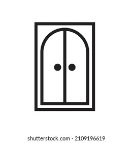 Plantilla de diseño de moda de icono de puerta