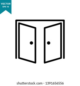 door icon in trendy flat design 