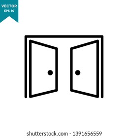 door icon in trendy flat design 