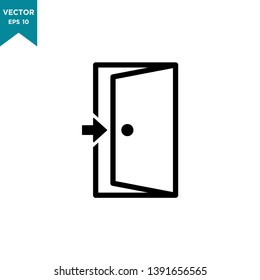 door icon in trendy flat design 