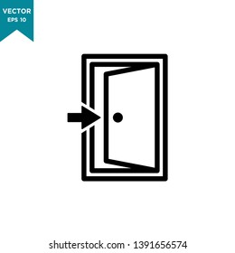 door icon in trendy flat design 