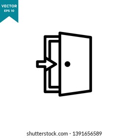 door icon in trendy flat design 