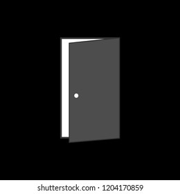 Door Icon in trendy flat style isolated on black background. Open door symbol for your web site design, logo, app, UI. Vector illustration, EPS10.