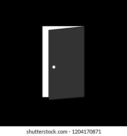 Door Icon in trendy flat style isolated on black background. Open door symbol for your web site design, logo, app, UI. Vector illustration, EPS10.