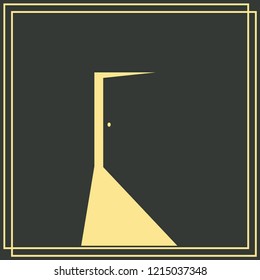 Door Icon in trendy flat style isolated on black background. Open door symbol for your web site design, logo, app, UI. Vector illustration, EPS10.
