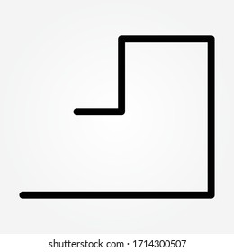 Icono de puerta en estilo plano moderno aislado en fondo gris. Abrir símbolo de puerta para el diseño del sitio web, logotipo, aplicación, UI. Ilustración del vector, EPS10.