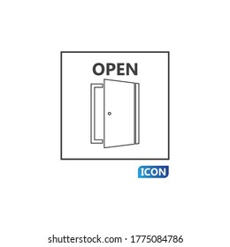 Door Icon in trendy flat style isolated on grey background. Open door symbol for your web site design, logo, app, UI. Vector illustration, EPS10.