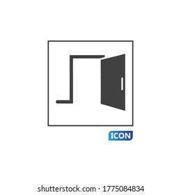 Door Icon in trendy flat style isolated on grey background. Open door symbol for your web site design, logo, app, UI. Vector illustration, EPS10.