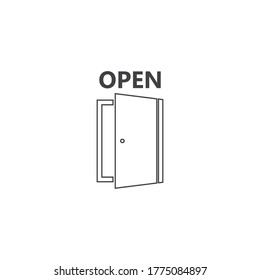 Door Icon in trendy flat style isolated on grey background. Open door symbol for your web site design, logo, app, UI. Vector illustration, EPS10.