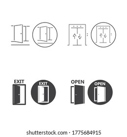 Door Icon in trendy flat style isolated on grey background. Open door symbol for your web site design, logo, app, UI. Vector illustration, EPS10.