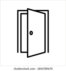 Door Icon in trendy flat style isolated on white background. Open door symbol for your web site design, logo, app, UI. Vector illustration, color editable