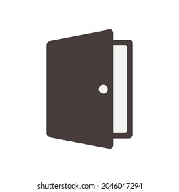 Icono de la puerta en un estilo plano de moda aislado en un fondo blanco. Símbolo de puerta abierta para tu diseño de sitio web, logotipo, aplicación, ui.