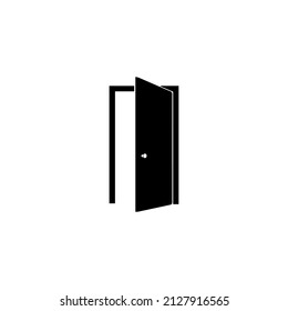 Icono de la puerta en un estilo plano de moda aislado en un fondo blanco. Abrir símbolo de puerta para el diseño de tu sitio web, logotipo, aplicación, interfaz de usuario. Ilustración del vector