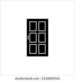 Icono de la puerta en un estilo plano de moda aislado en un fondo gris. Abrir símbolo de puerta para el diseño de tu sitio web, logotipo, aplicación, interfaz de usuario. Ilustración del vector, EPS10.