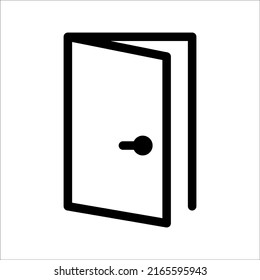 Icono de puerta en estilo plano de moda aislado en fondo blanco, símbolo de puerta abierta para el diseño de tu sitio web, logotipo, aplicación, interfaz de usuario, ilustración vectorial, EPS10.
