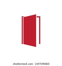 Icono de puerta en estilo plano de moda ,Símbolo de puerta abierta para el diseño de su sitio web, logotipo, ilustración vectorial