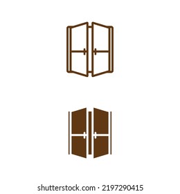 Icono de puerta en estilo plano de moda ,Símbolo de puerta abierta para el diseño de su sitio web, logotipo, ilustración vectorial