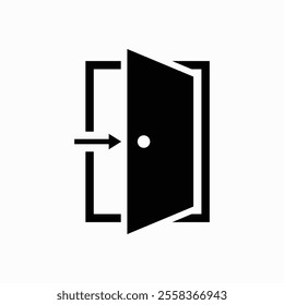 Door Icon in trendy flat style. Open door symbol for your web site design, logo, app, UI. Vector illustration