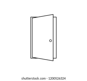 Vector Illustration Open Door Symbol Freedom Stock Vector (Royalty Free ...