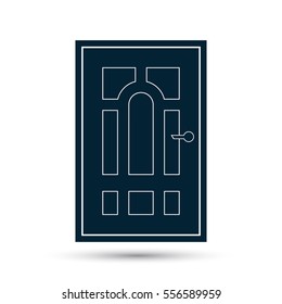 Door icon, vector black illustration.
