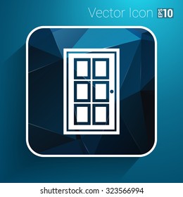Door icon vector button logo symbol concept.